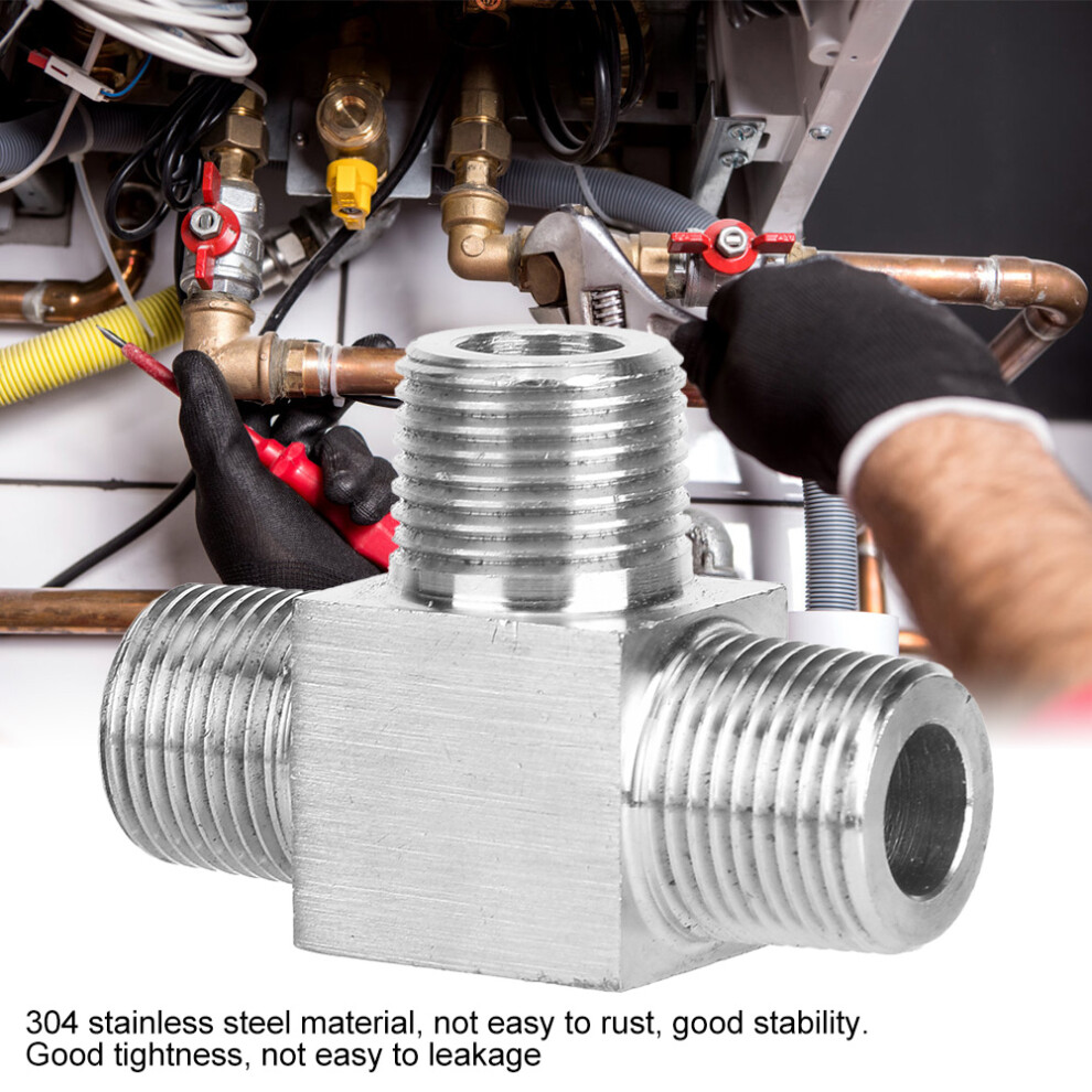 304 Stainless Steel 3-Way Pipe Fitting Male Thread 3/8 High Pressure 5041334771711
