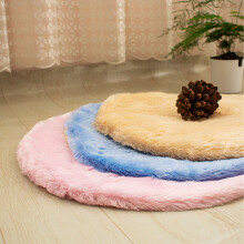 Soft Warm Pet Sleeping Pad with Canvas Pocket, Khaki, 40cm Round
