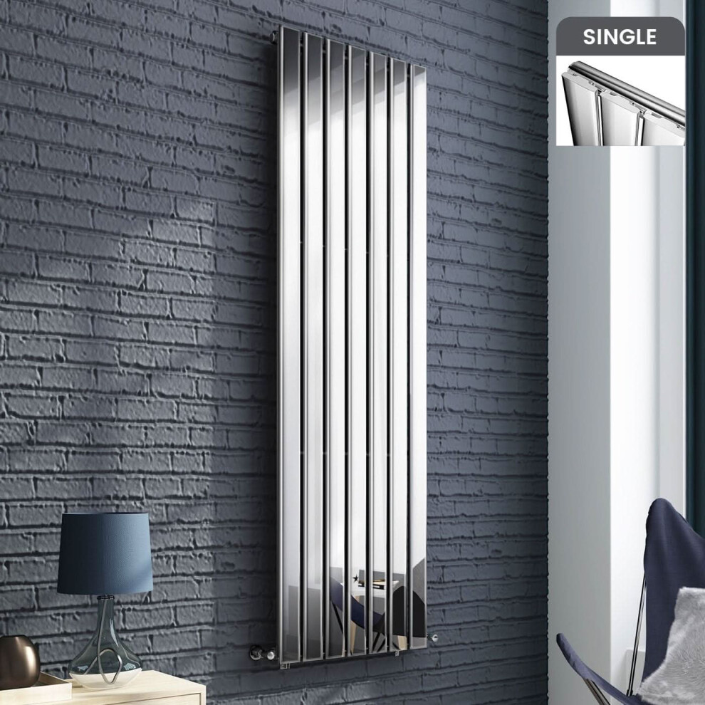 Ibathuk Apex Vertical Column Designer Radiator, Single Flat Panel, Uk Radiators, Chrome, 1800Ã¢ÃÃ¢528 Mm 5056066408224