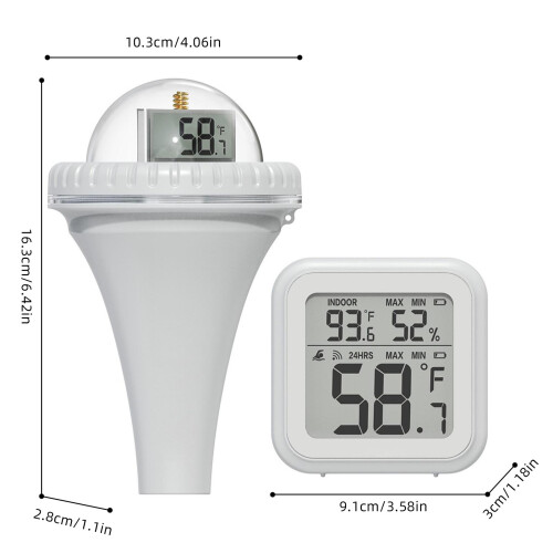 Schwimmendes Poolthermometer Weiß 16,3x10,3x2,8 cm 1