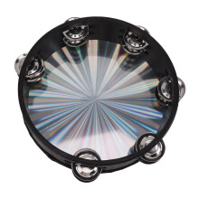 10 Inch Double Row Jingles Tambourine Kids Handheld Metal Bell Percussion Instrument