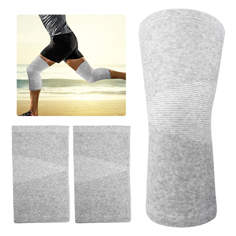 Elastic Bamboo Fiber Knee Pads Gray L - Soft Breathable & Impact Resistant 4021334778478