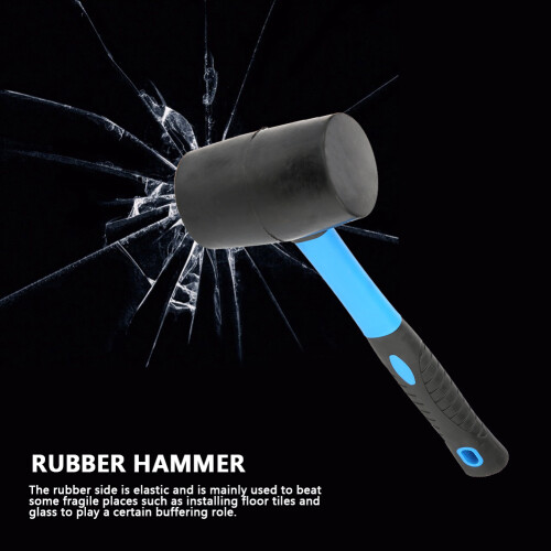 Blue Black Double-Sided Rubber Hammer for Delicate Installations 2