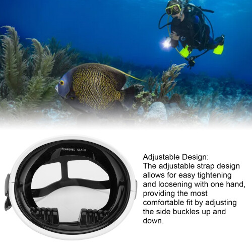 Gafas de buceo universales 180 panorámicas blanco/negro 2