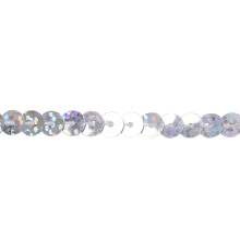 100 Yard Roll of 6mm Laser Silver Resin Sequins for Craft & Sewing Projects