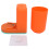 Porte-brosse à dents mural orange avec gobelet 2