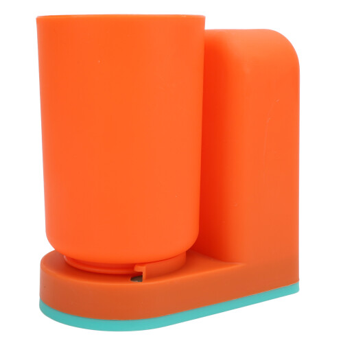 Porte-brosse à dents mural orange avec gobelet