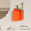 Porte-brosse à dents mural orange avec gobelet 5