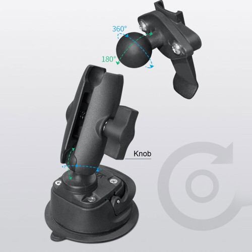 Supporto clip per GPS con testa a sfera da 1 pollice, Nylon/Alluminio. 2