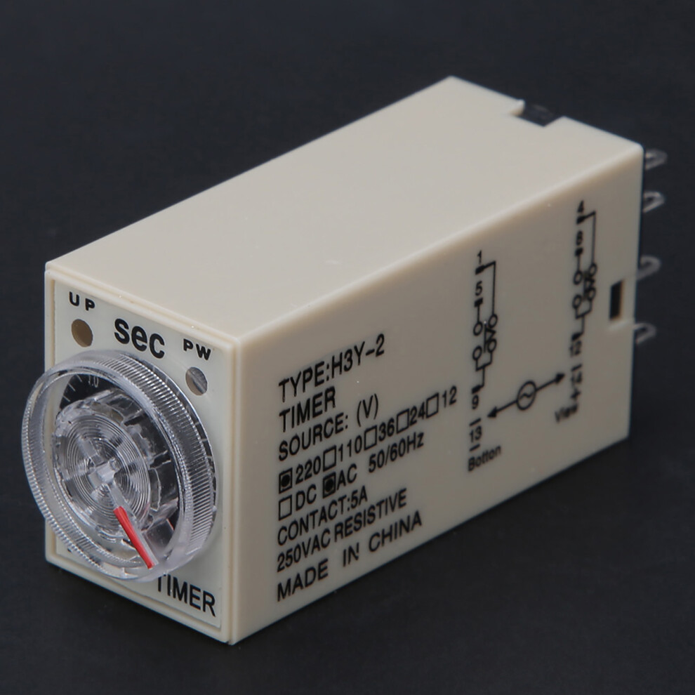 Stable H3y-2 Time Relay 8-Pin 0-3S 220Vac Brass Galvanized Pins 9351334795744