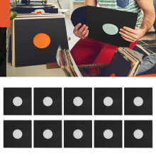 Fundas para discos de vinilo de papel Kraft 12 pulgadas pack de 20 negro mate protectores de almacenamiento