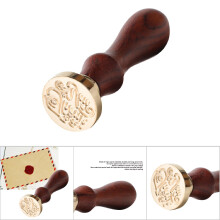 European Wooden Handle Antique Wax Sealing Stamp #2 for Weddings and Gifts