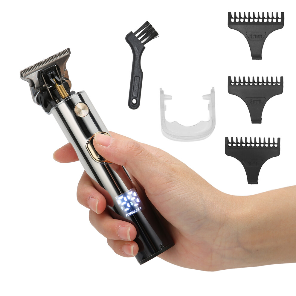 Silver Electric Hair Clipper Grooming Kit For Men, 2000Mah Lithium Battery,