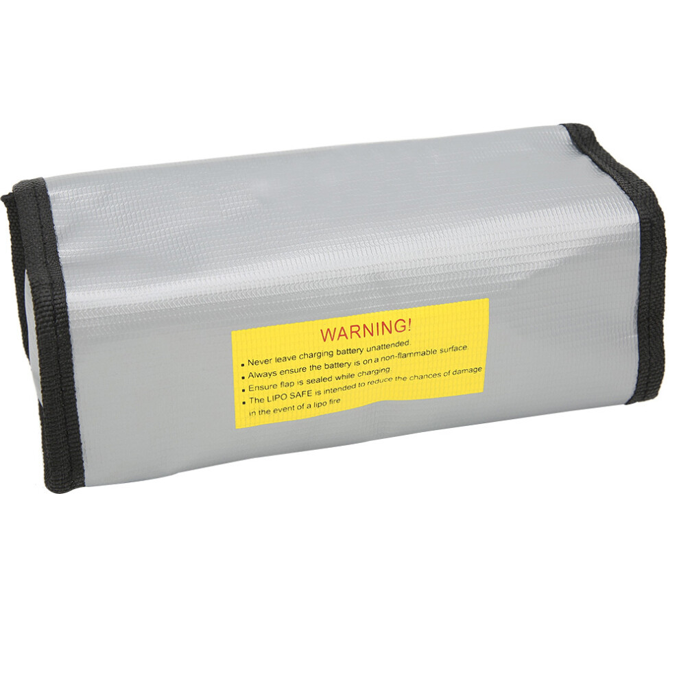 Fireproof 190X75x80mm Lipo Battery Safety Bag For Secure Charging Silver 8431334801186