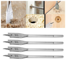 4Pcs Flat Wood Drill Bits - 20mm High Carbon Steel for Woodworking