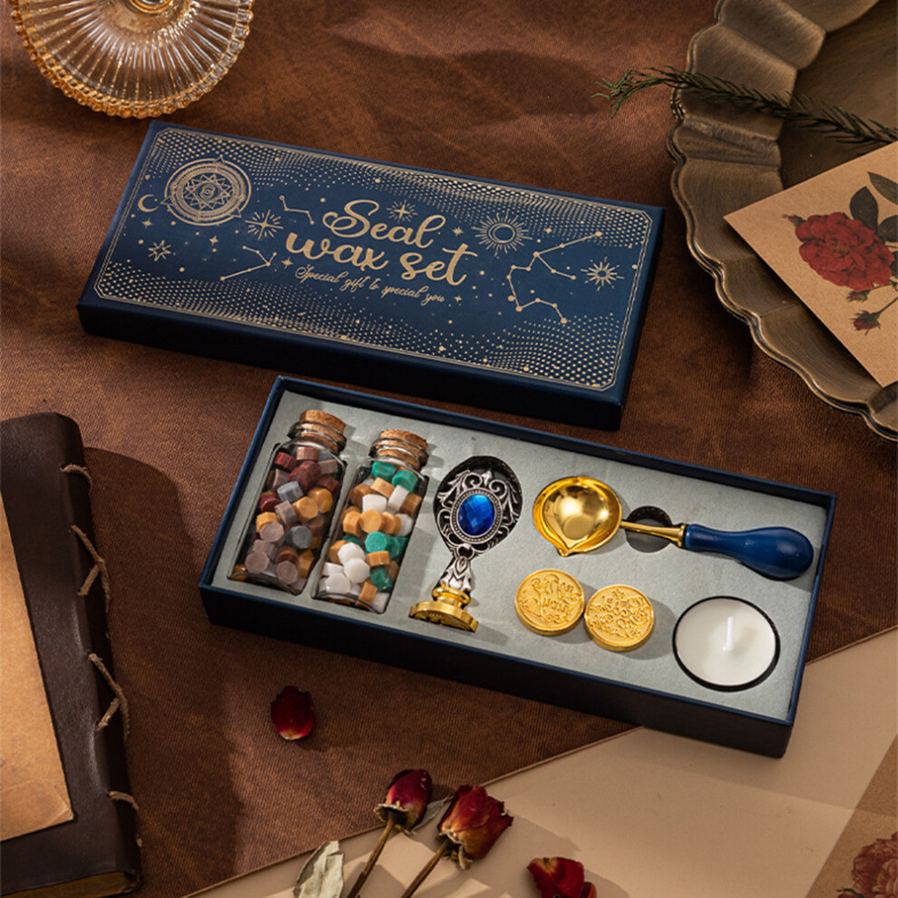 Vintage Wax Seal Stamp Kit with 3 Stamps and Wax Beads for Crafts-image-OPC-PJD8CF9-NEW