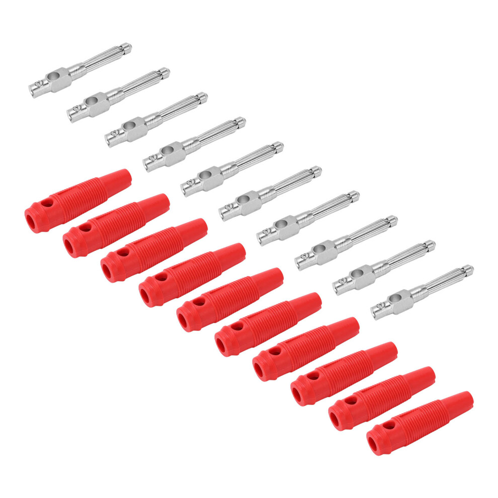 10Pack 4Mm 7Pin Copper Banana Plugs 1000V 32A Red 8741334806174