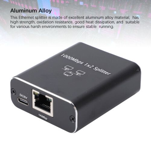 Divisor RJ45 Alimentación USB 1000Mbps Aluminio 1-2 2