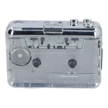 Tragbarer transparenter Kassettenplayer mit Kopfhörer, FM-Radio, Type-C-Anschluss
