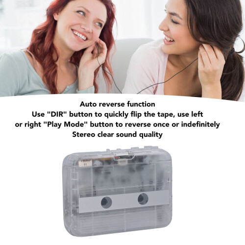 Transparent Bluetooth Cassette Player USB & AA Powered with Headphone 2