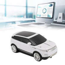Ratón inalámbrico para juegos con forma de coche 2.4G 1600 DPI Blanco
