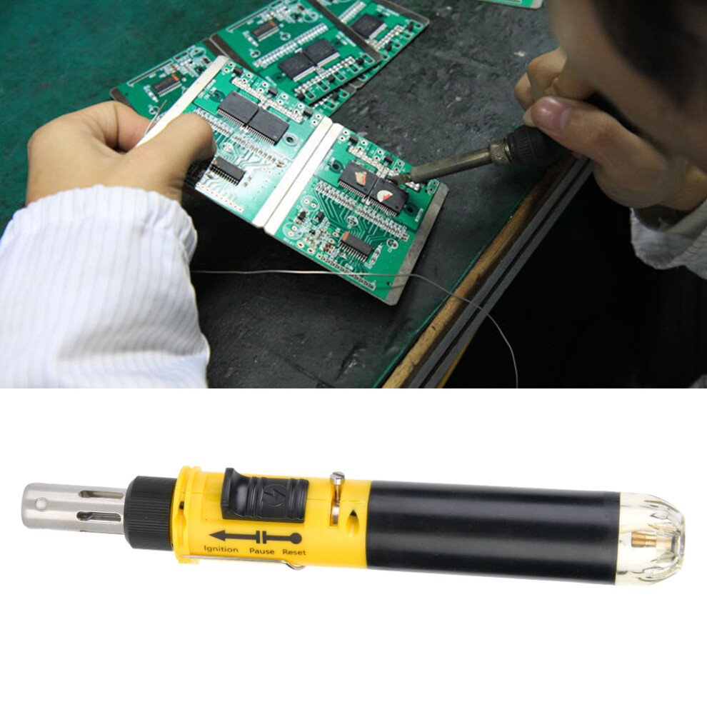 12-In-1 Cordless Butane Gas Soldering Iron Kit Â Yellow, Portable, 1300C 4661334809231