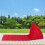 Portable Red Inflatable Triangular Back Support Pillow 138x48cm 11