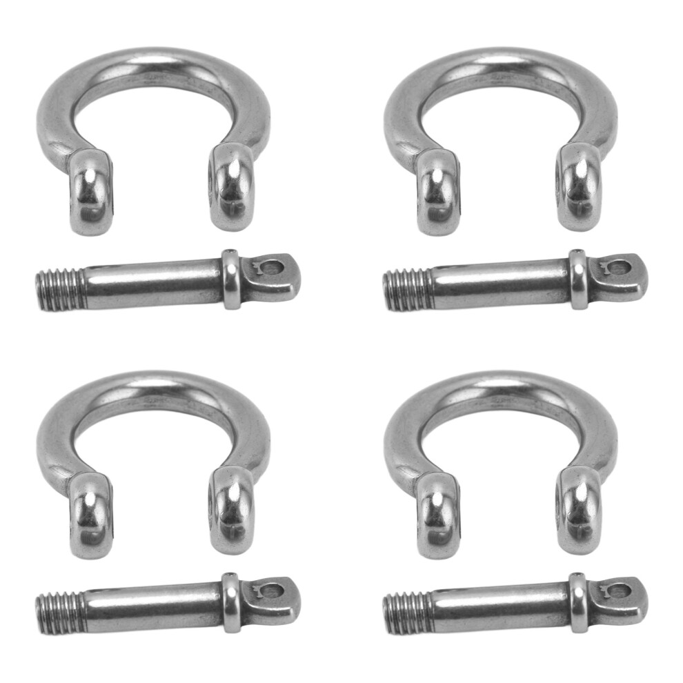 4Pcs 304Ss M12 Bow Shackle Screw Pin D Ring Load Clamp For Marine & Industrial Use 4631334808343