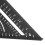 Regla triangular de aluminio negra 30 45 60 90 12