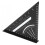 Regla triangular de aluminio negra 30 45 60 90 15