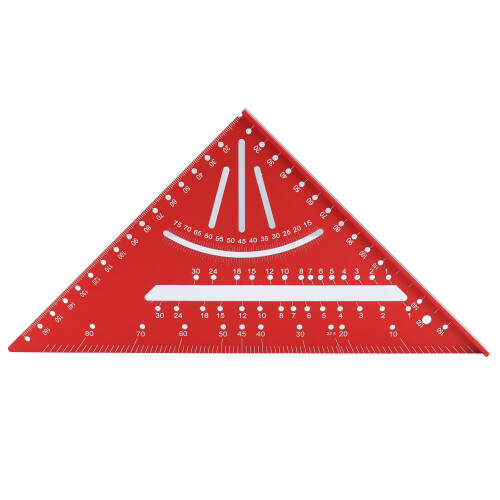 Escuadra triangular de aluminio roja 30/45/60 métrica 90 2