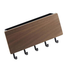 Portallaves de pared para el pasillo Multi Key 10x18.3x3.4cm Nogal