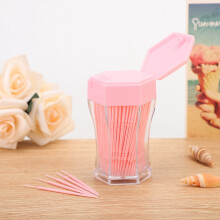 200pcs Dual-End Pink Tartar Removal Toothpicks Soft Brush Included