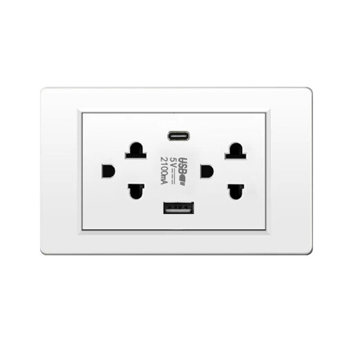 Prise murale USB-C de type thaïlandais, 180,00 g, blanche 1