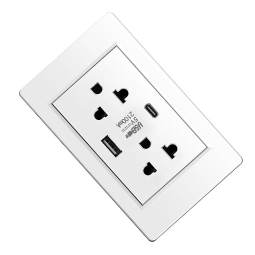 Prise murale USB-C de type thaïlandais, 180,00 g, blanche