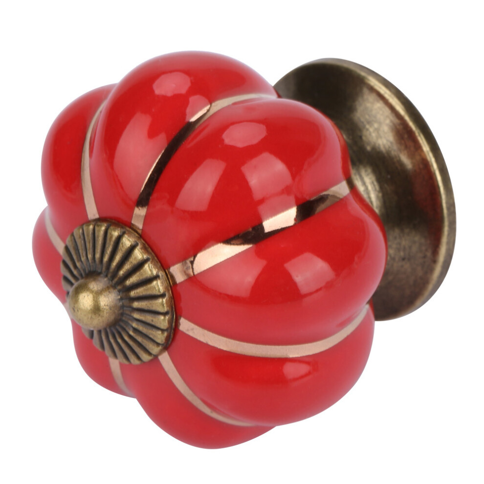 Furniture Handle Pull Â Red Ceramic Pumpkin Knobs European Style For Cabinets 4011334812951