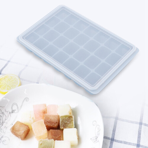 28-Grids Silicone Ice Tray, Pudding & Chocolate Mold, Blue