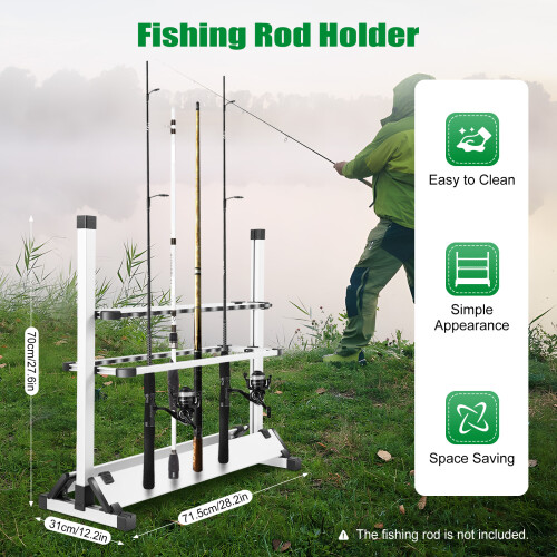 Fishing Rod Holder Display Rack Collection Stand Adjustable Height 1