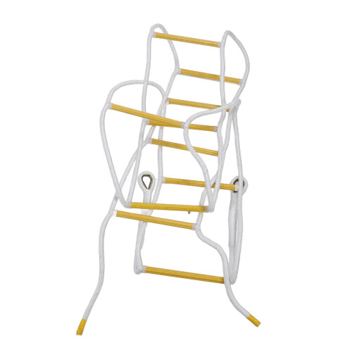 5m Portable Nylon Fire Escape Ladder 2000lbs Load, Foldable & Quick Deploy 2