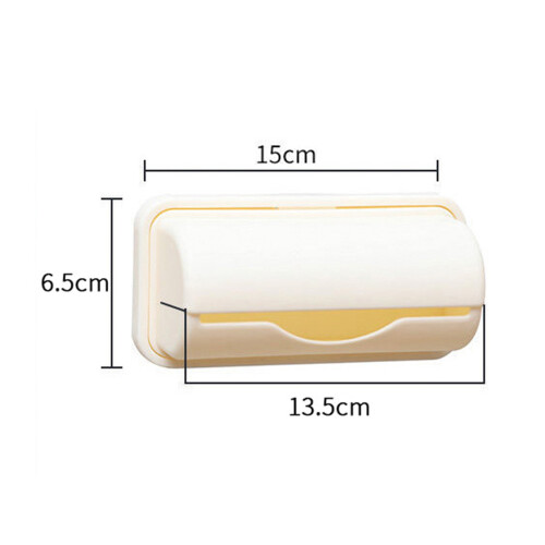 Aprikosenfarbener Plastik-Müllbeutelhalter 15x6.5cm 1