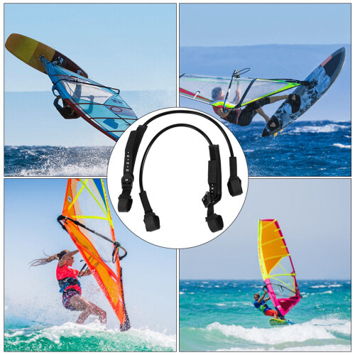 2PCS Black Adjustable Windsurf Harness Leash 28-34inch Safety Surfboard 2