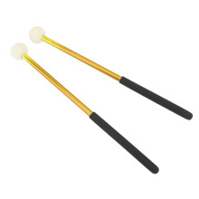 2 pièces de maillets pour timbales, tête en feutre doux de laine, couleur or