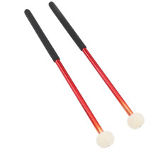 2 pièces de maillet pour timbales, à tête en feutre de laine doux, rouge