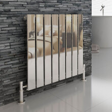 iBathUK Apex Horizontal Column Designer Radiator, Single Flat Panel Heating, Chrome, UK Radiators, 600 x 600 mm