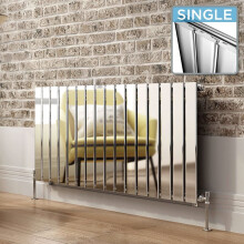 iBathUK Apex Horizontal Column Designer Radiator, Single Flat Panel Heating, UK Radiators, Chrome, 600 x 1200 mm
