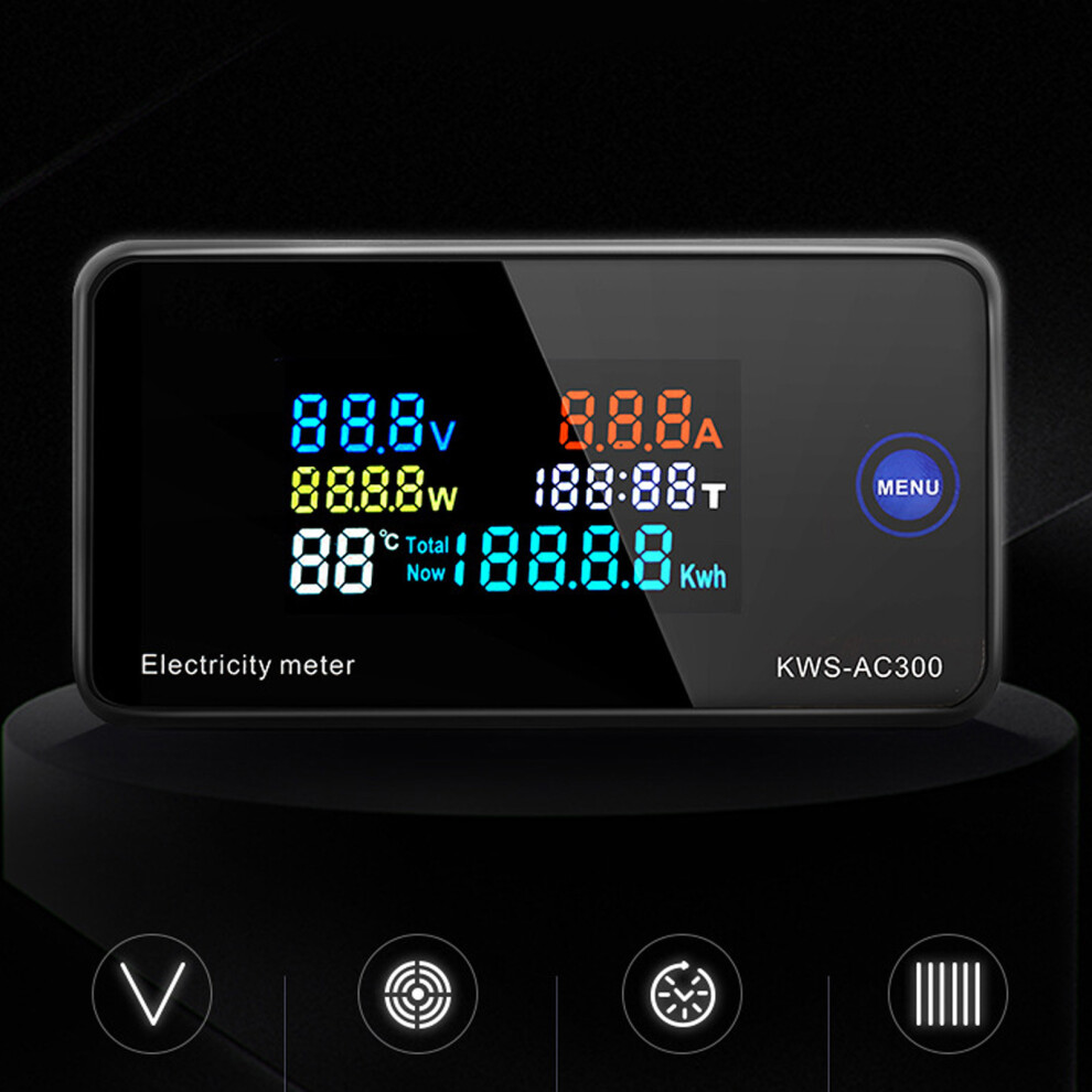 Digital Multimeter Ac Voltage Power Temperature Tester Lcd, 0-100A, 0-30Kw 5091334830376