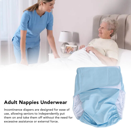 Adult Cloth Diaper Underwear Light Blue Absorbent 2