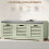 Homcom HOMCOM 3-Door Shoe Storage Bench Cushion Seat Slatted Doors, Green 4