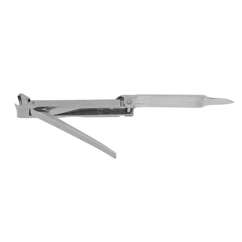 Stainless Steel Nail Clipper with Textured File & Folding Design Accurate Cut