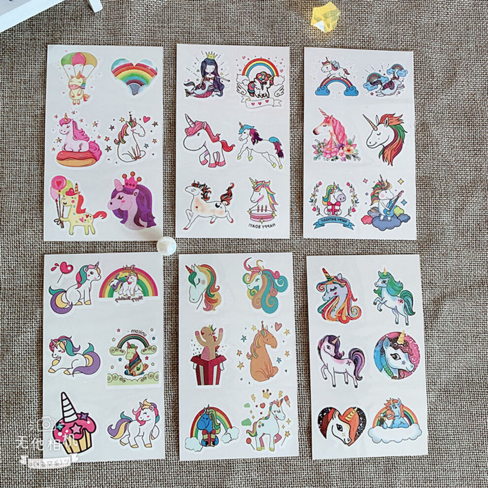 Waterproof 10 Sheets Cartoon Temporary Tattoos for Kids Party